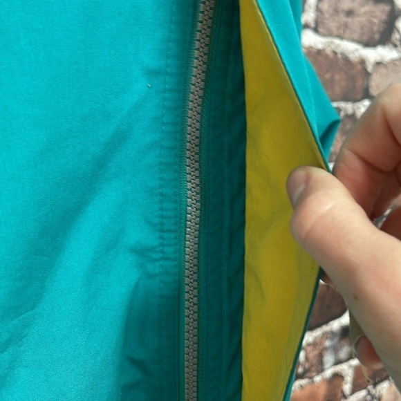 London Fog Windbreaker Women's Large Blue Teal Full Zip Jacket Arm Pocket - Picture 10 of 17